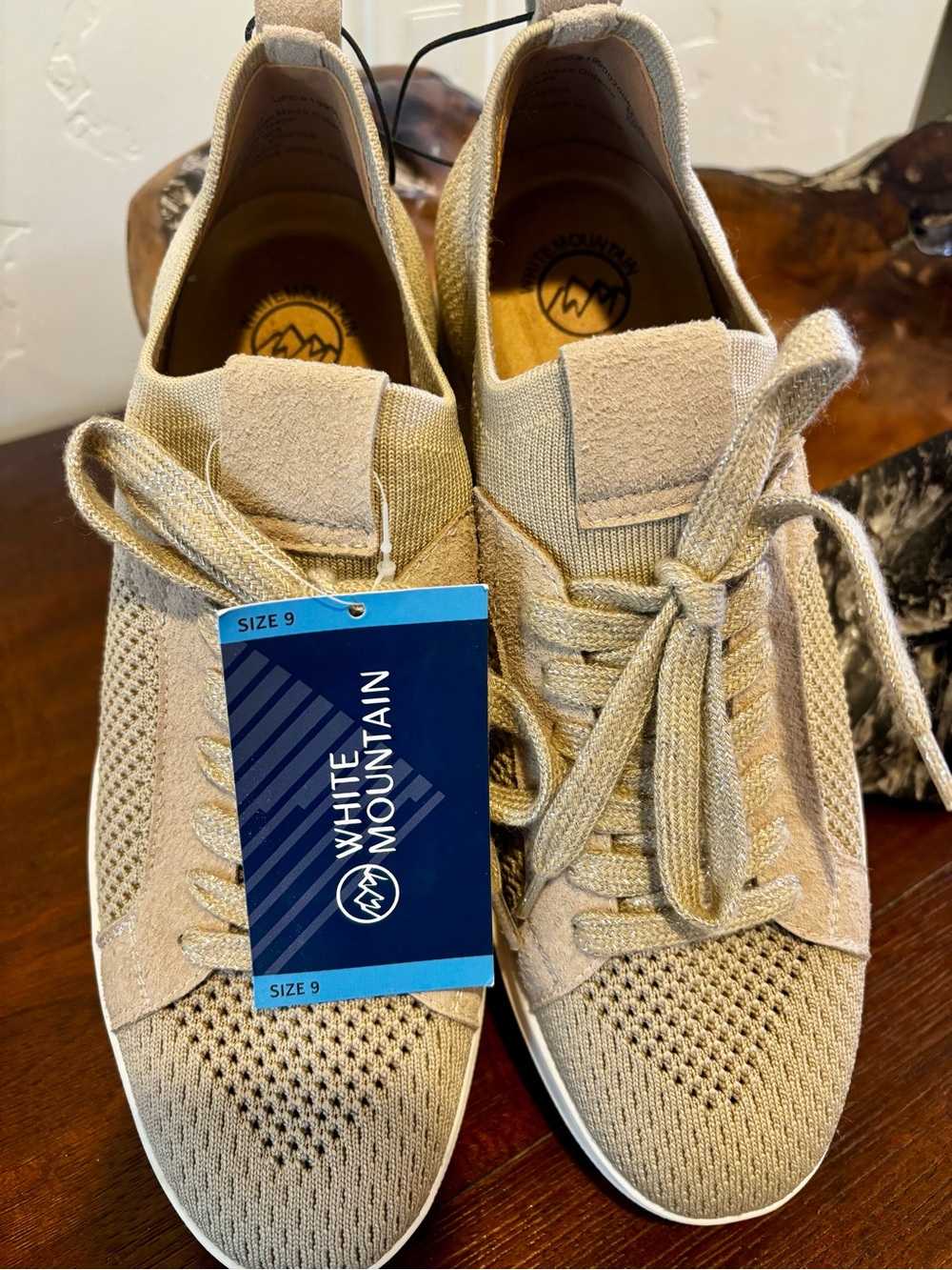 White Mountain Womens Knit Casual Sneakers